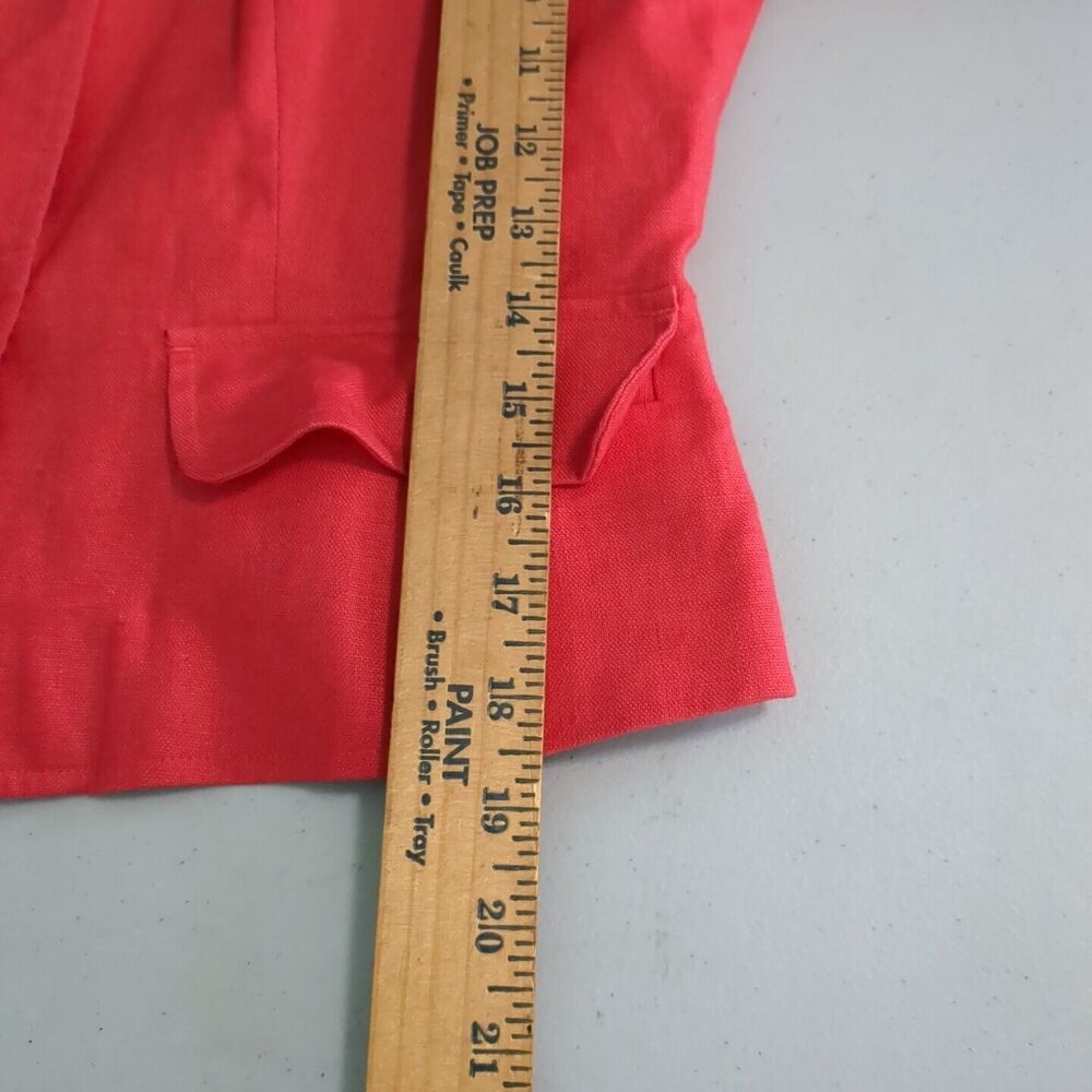 Talbots Blazer Jacket Red Linen Button Up Career … - image 4